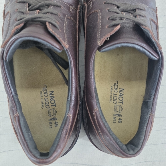 NAOT Mens Olaf Lace‑Up Dark Brown Leather Shoes Made in Israel Size 13 US/ 46 EU main image 4